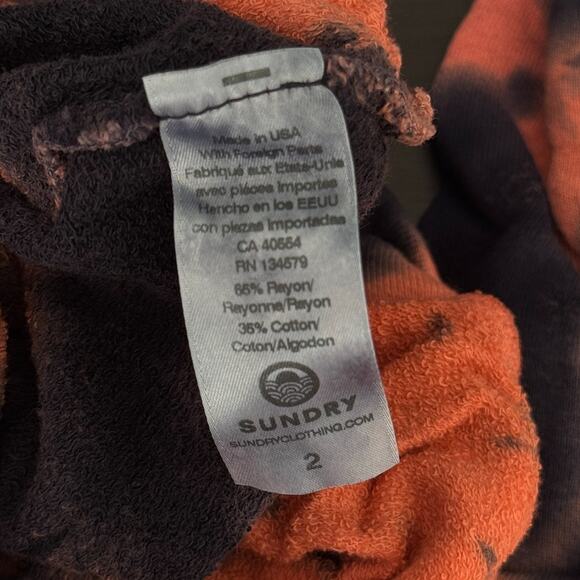 Sundry Sweatshirt Women Medium Tie Dye Pullover Crewneck Sweater Soft Coral Blue - Picture 6 of 9